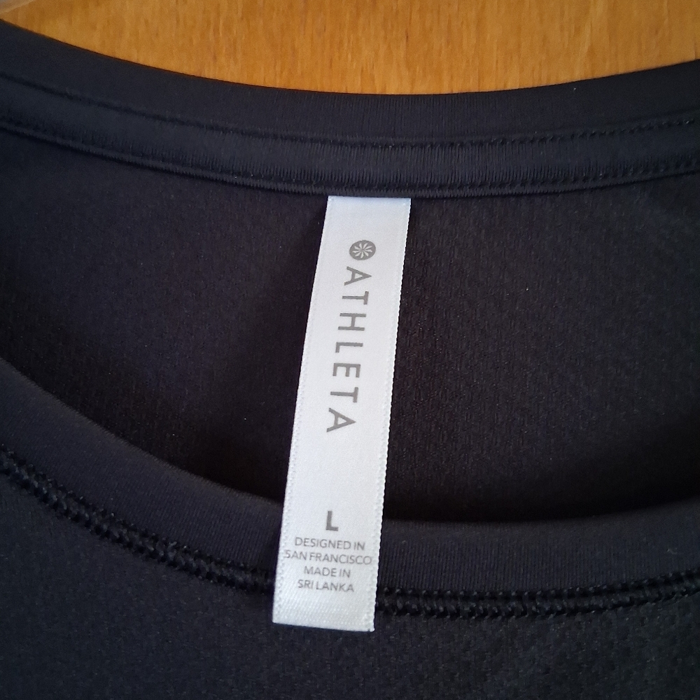 Athleta Eclipse Reflective Long Sleeve Shirt Blac… - image 5